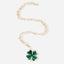 SHAMROCK ENAMELED LONG NECKLACE
